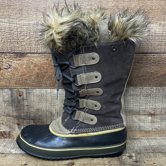 Sorel Joan Of Arctic Suede Winter Snow Boot Waterproof Faux Fur Cuff Size 10 - Picture 5 of 11
